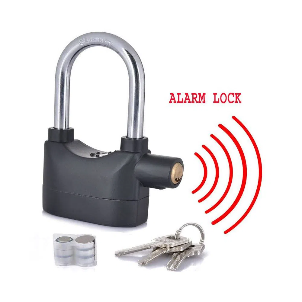 Security Alarm Lock With 6 Battery - Black