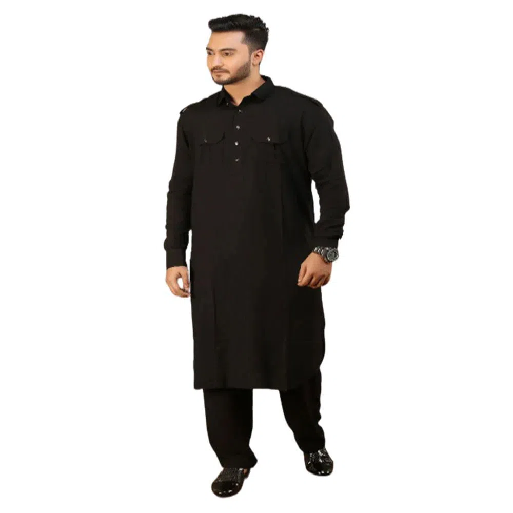 Eid Collection Muslim Wear Kabli - BLACK