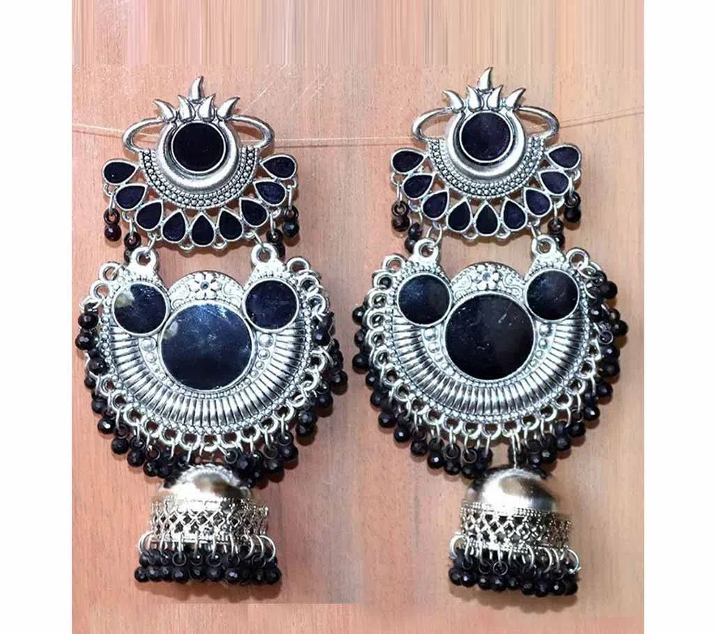 German Silver Ear Rings Jhumka with multi Puthi For Women