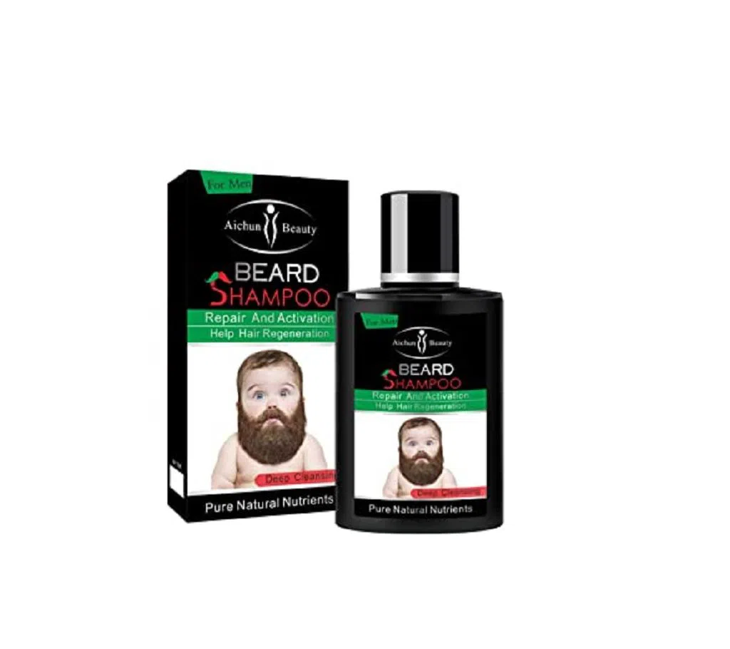 AICHUN BEAUTY Beard Hair Growth Shampoo Regeneration Repair and Activation Pure Natural Nutrients Rich in Vitamins Essence 100ml Thailand