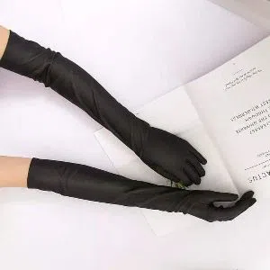 Womens one pair Full Stylish Hand Gloves - Black