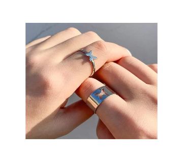 Butterfly Couple Ring - Silver 
