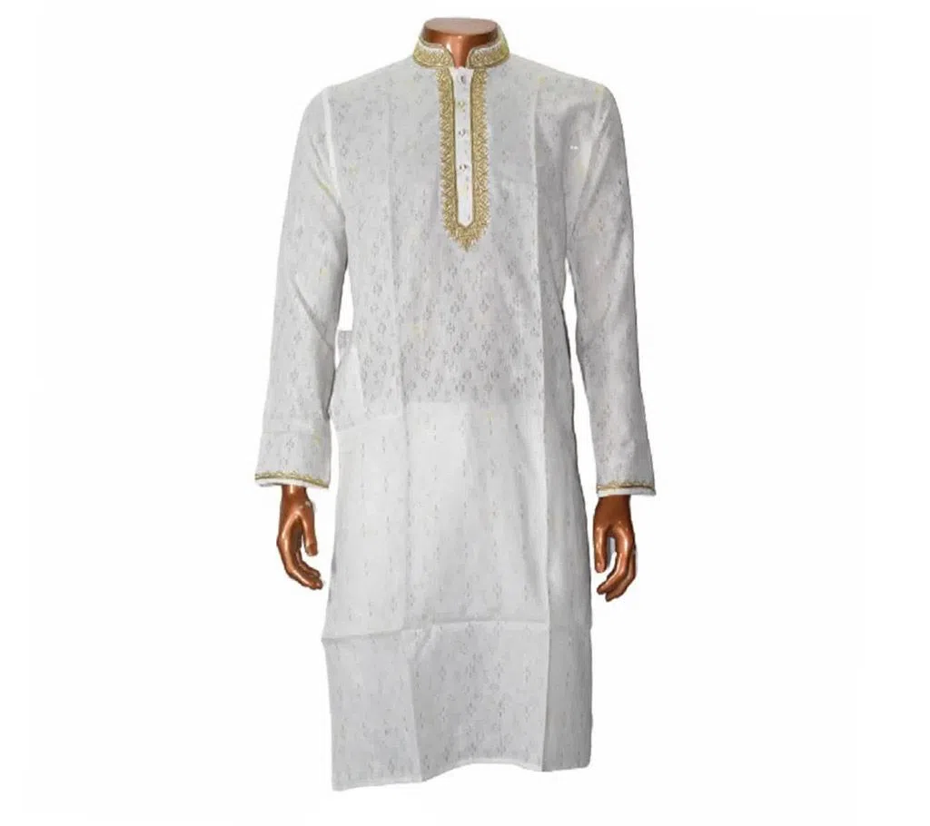 Indian Cotton Punjabi for Men White 