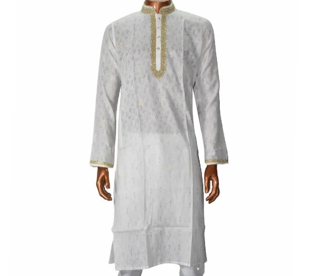 Indian Cotton Punjabi for Men White 