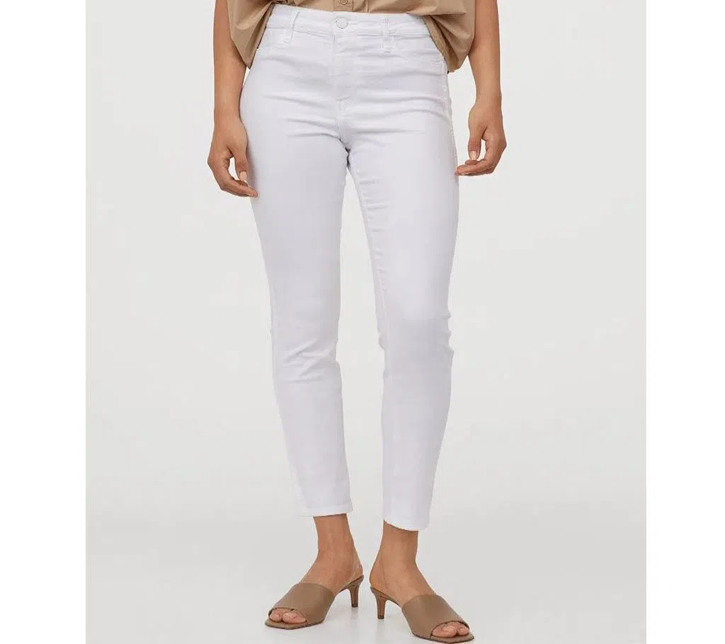 Denim White 1 Button Jeans