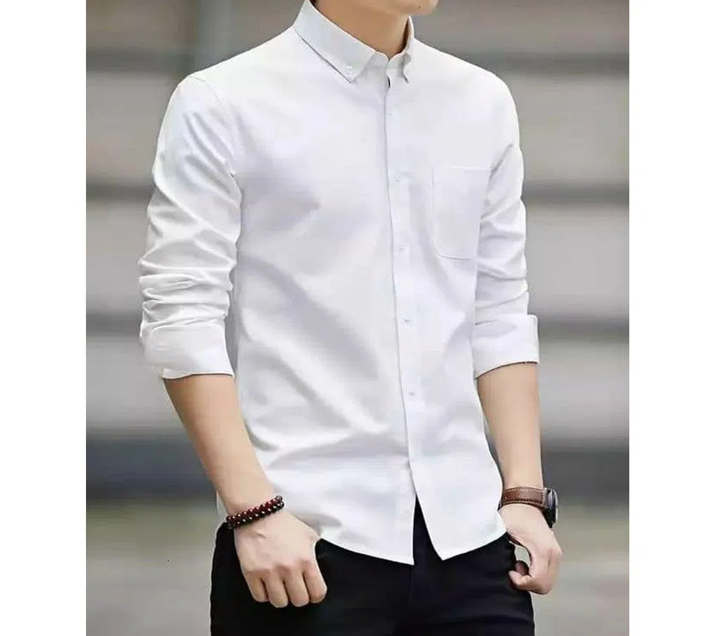 New Fashionable Trendy Cotton Oxford Long Sleeve Formal Shirt For Men