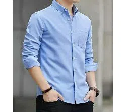 New Fashionable Trendy Cotton Oxford Long Sleeve Formal Shirt For Men