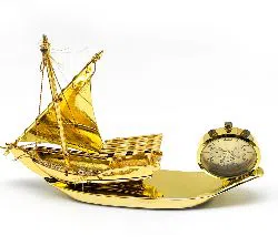 Golden Boat Air Freshener with clock