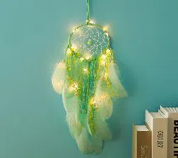 Glowing Dream catcher With LED Lights(Light Green).