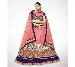 Pink Unstitched  Lehenga For Women 