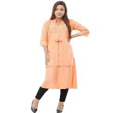 Unstitched Cotton Fabric and Comfortable Kurtis for Women(1 pcs) - Orange 