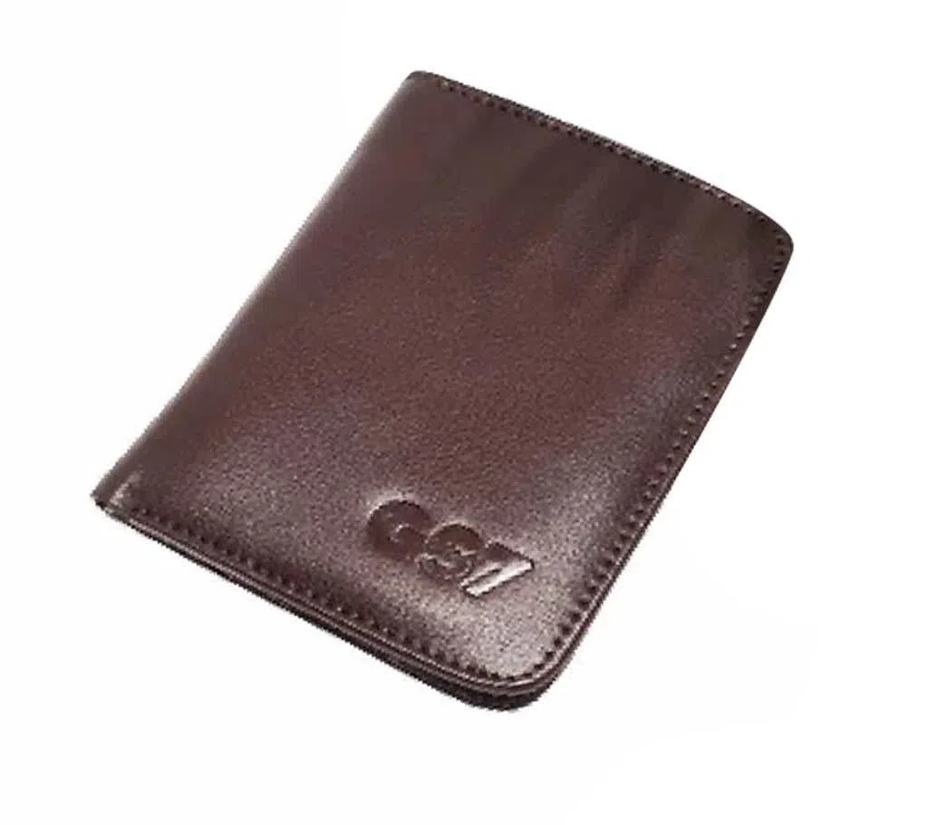 GS7 Artificial Leather Short Wallet For Man - Brown