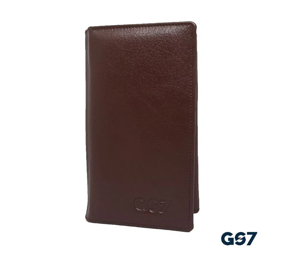GS7 Unisex Leather Long Wallet (Chocolate)