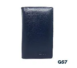 GS7 Unisex Leather Long Wallet (Dark Navy Blue)