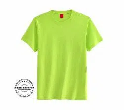 Half Sleeve Solid Color T Shirt For Men - Lemon 