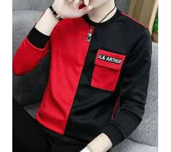 Full Sleeve T-Shirt for men-red and black 