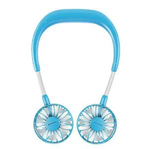 USB Rechargeable Wearable Portable Hand Free Neckband Fan Personal Mini Neck Double Fans 3 Speed Adjustable for Ourdoor