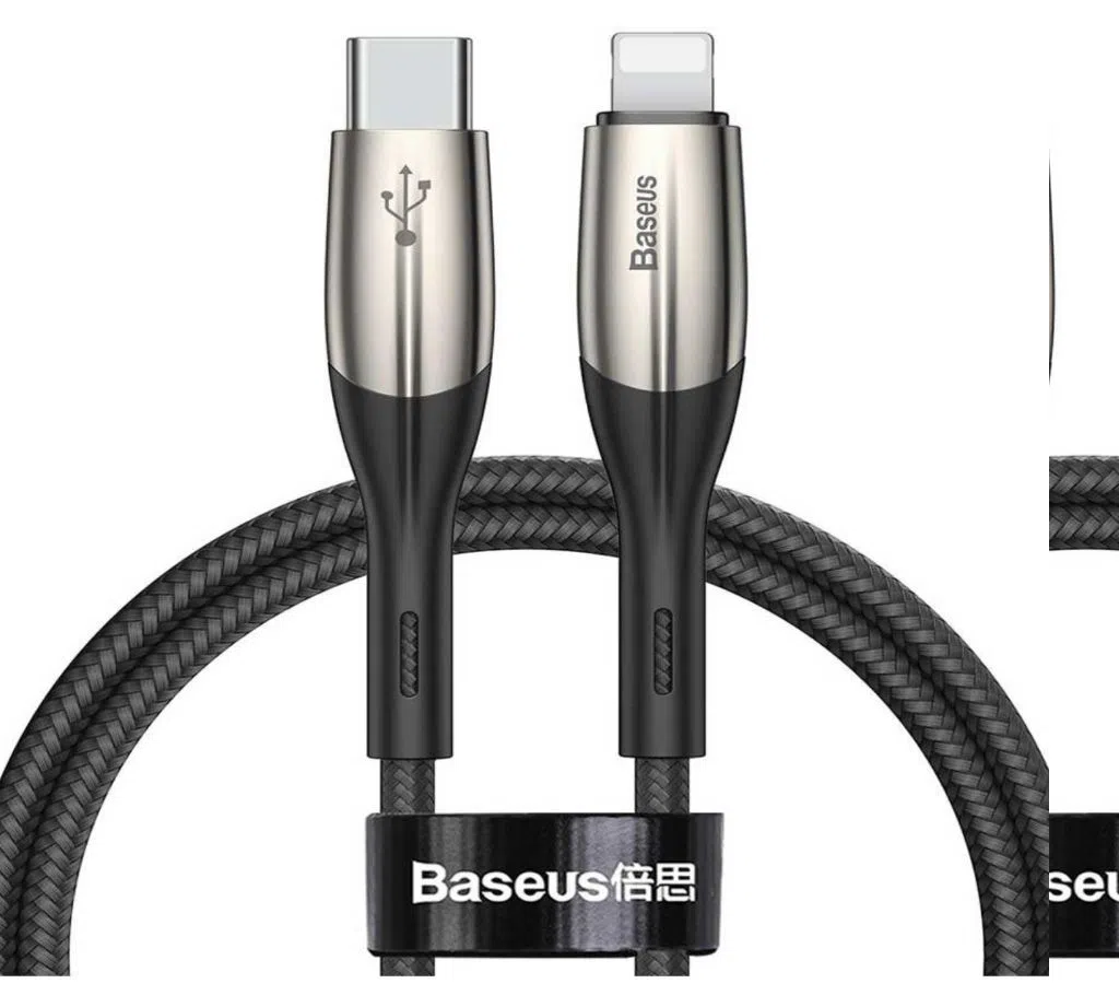 BASEUS HORIZONTAL PD FLASH 18W USB TYPE-C TO 8 PIN DATA SYNC CHARGING CABLE