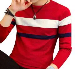 Full Sleeve mens Tshirt  (Red)