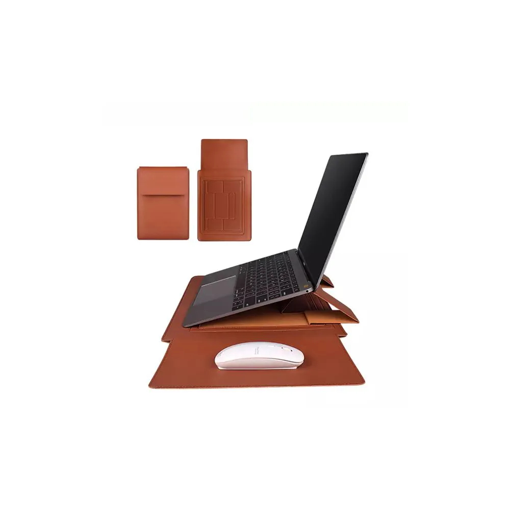 Leather Sleeve Case Laptop Bag With Stand and mouse pad