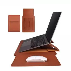Leather Sleeve Case Laptop Bag With Stand and mouse pad