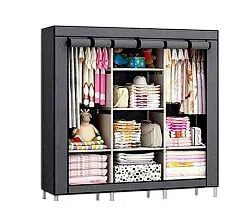 HCX Wardrobe Closet Storage Organizer Clothes Rack - Gray