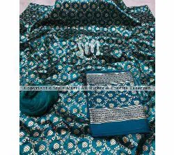 silk with katan print unstich salower kameez dress For women{3piece}-multicolor-13-Teal Color 