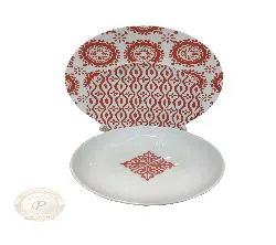 3 Pcs  Dinner Set Red,1Pcs Rice Plate,1Pcs Vegetable Plate,1Pcs Curry Bowl/Plate Set,Gift And Home Decoration