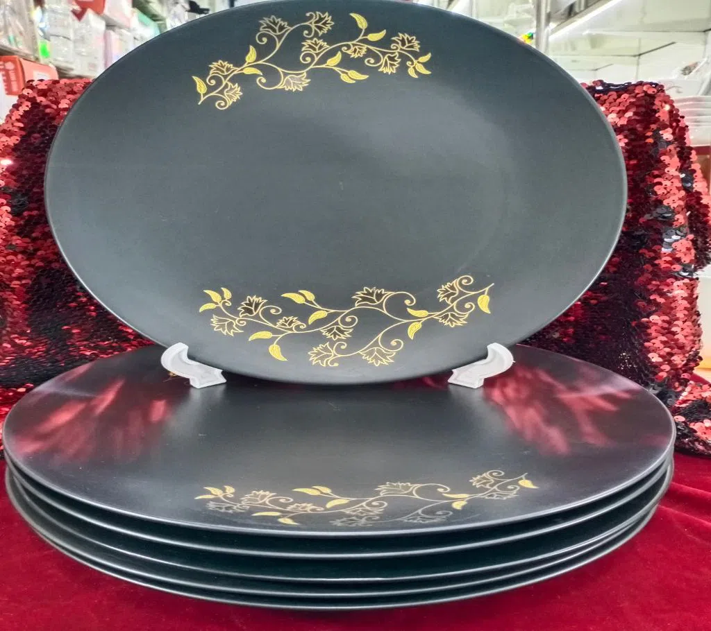6 Pcs Dinner Plate Set, Gift And Home Decoration - 6 Pcs Ceramic Plate Black.