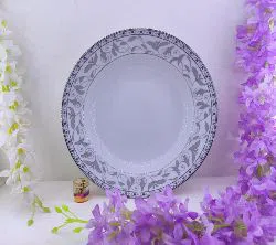 2 Pcs Ceramic Dinner Deep Plate Set(9"Inch Plate)-Cake Plates,First Course Plates,Set of 2 Dessert Plates,Dinnerware.