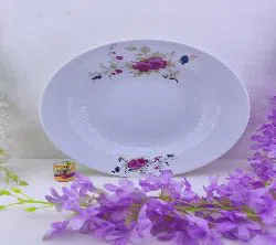 6 Pcs Ceramic Dinner Deep Rice Plate Set(9"Inch Plate)-Cake Plates,First Course Plates,Set of 6 Dessert Plates