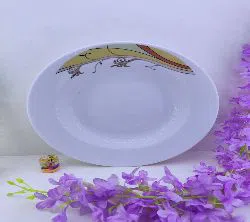6 Pcs Ceramic Dinner Deep Rice Plate Set(9"Inch Plate)-Cake Plates,First Course Plates,Set of 6 Dessert Plates,Dinnerware Set