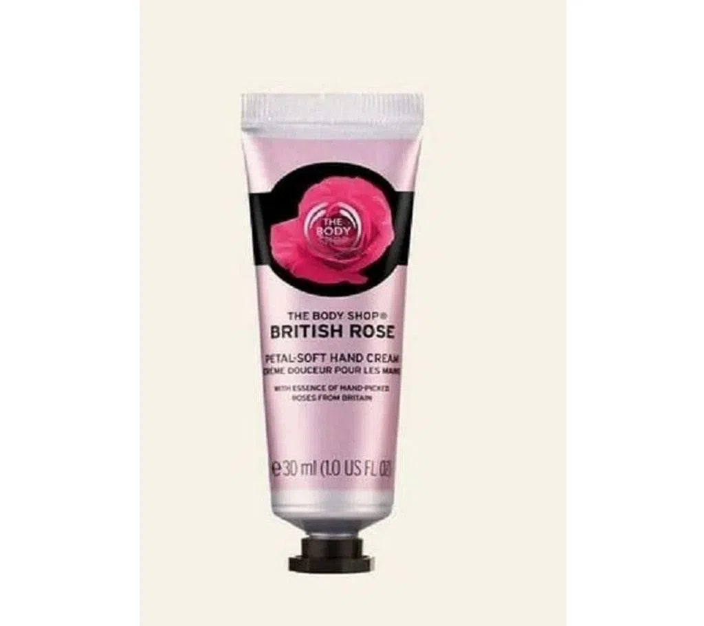 THE BODY SHOP British Rose Petal-Soft Hand Cream FOR DRY SKIN * FLORAL SCENT (Bought & Brought from UK)30ml