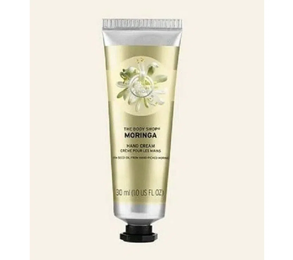THE BODY SHOP Moringa Hand Cream FOR DRY SKIN * FLORAL SCEN * TVEGAN (Bought & Brought From UK)-30ml