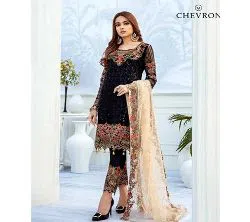 Unstitched Pakistani Chevron Luxury Chiffon Collection (A 208)