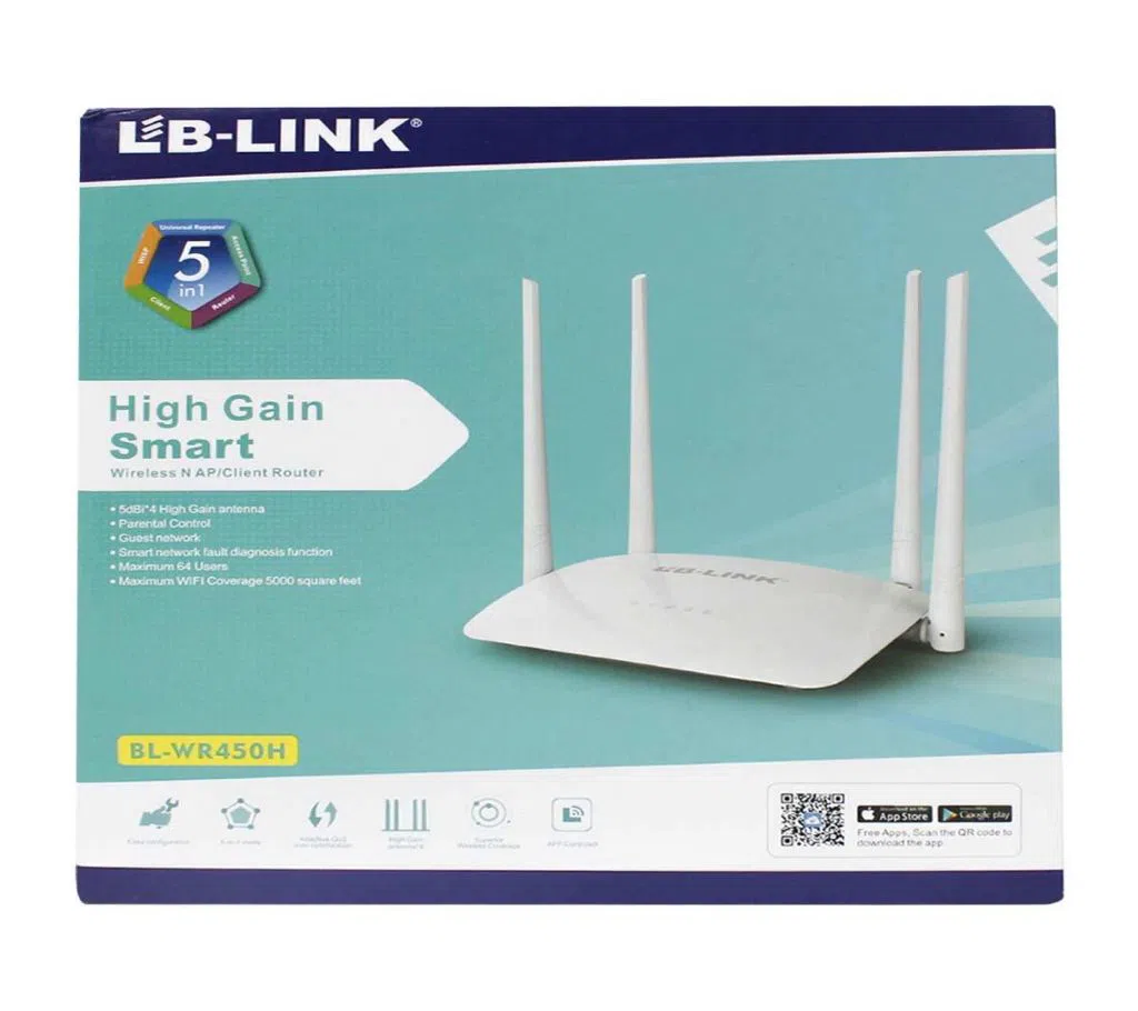LB LINK WR450H Global Version 4 Antenna 2.4GHz 300 Mbps Wireless Router