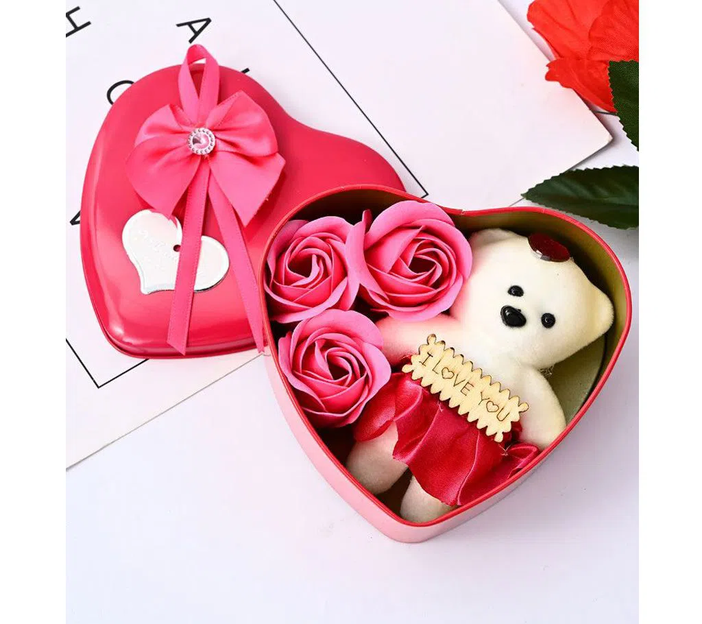 Valentine Day Gift Bear Body Bath Soap Rose Petal Soap Flower | Valentines Day Gift