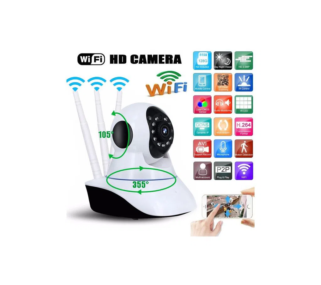 V380 720P HD Wireless IP Camera PIR Motion Sensor Voice Intercom Security Surveillance WiFi Monitor for Home /Office Security