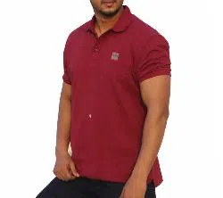 Half Sleeve Cotton Polo Shirt for Men-Maroon 