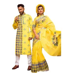Silk Saree Dhupian Silk Punjabi For Couple
