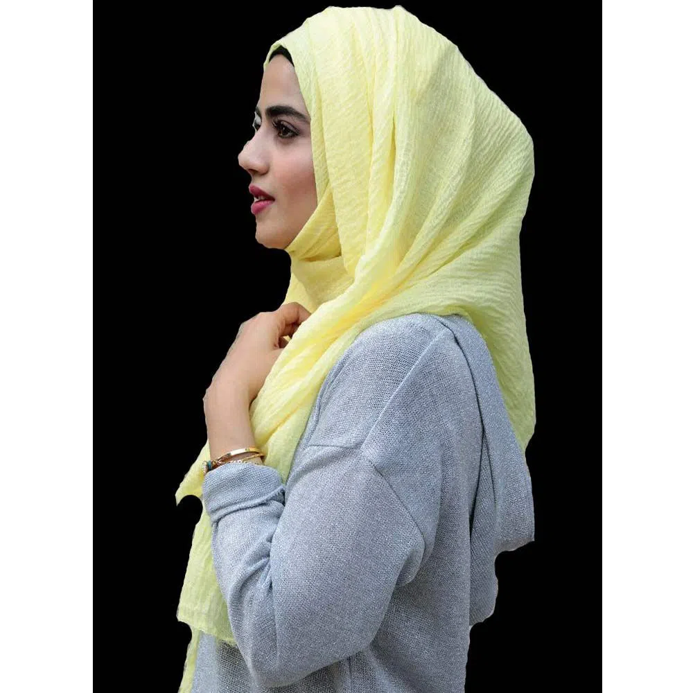 Crinkle Hijab - Lemon