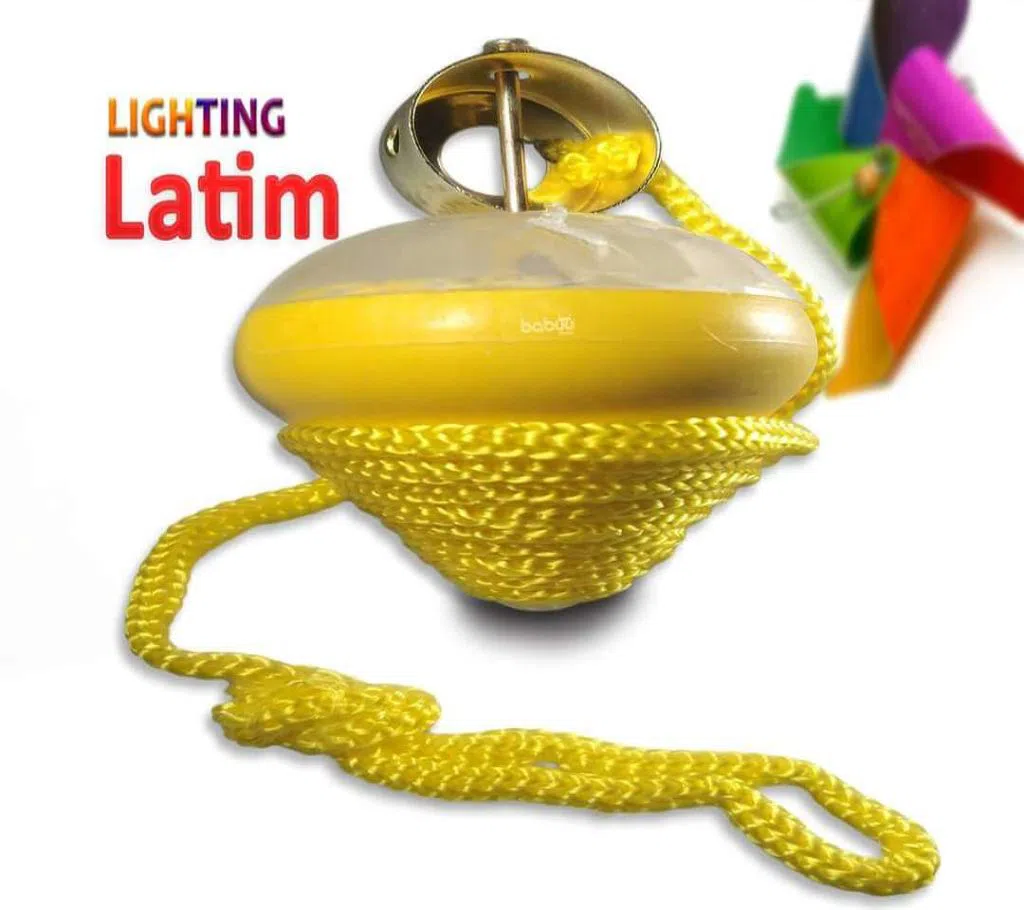 Latim Lighting Spinner Kids Toy with Rope and LED Light -Yellow
