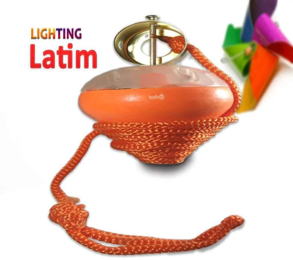 Latim Style Lighting Spinner Kids Toy with Rope and LED Light-Orange