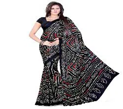 Indian Chundri silk saree, Black 