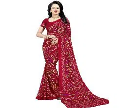 Indian Chundri silk saree Red 