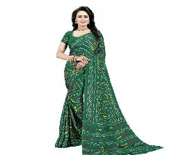 Indian Chundri silk saree Green 