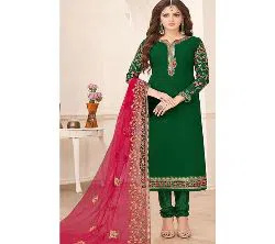 Unstitched Georgette Embroidery Three Piece Green