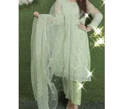 Semi Stitched Embroidery Work Indian Three Piece Party Wear Suits for Women  Replica