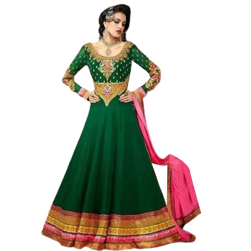 Unstitched Georgette Gown Green 