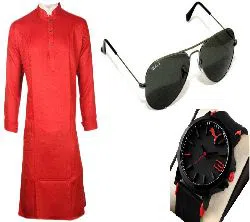 Combo Offer For Men Punjabi + Sunglasses + Watch 